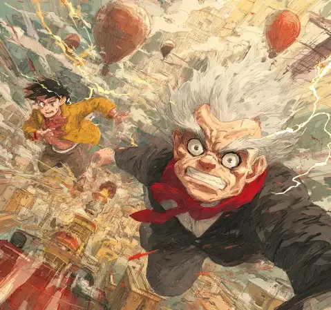 科幻漫画题材词条配图，展示未来科技都市